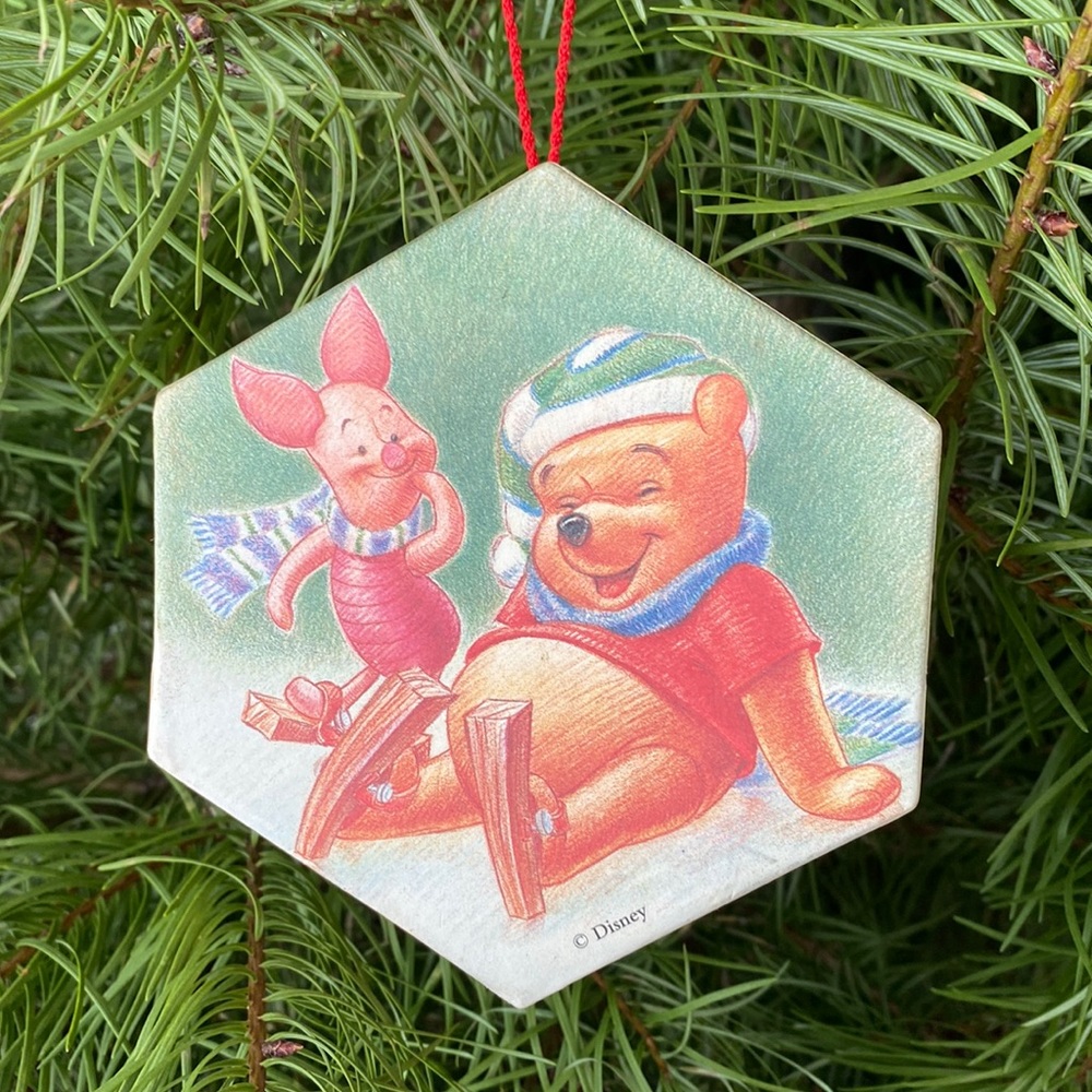 Vintage Disney Winnie The Pooh box Christmas ornament